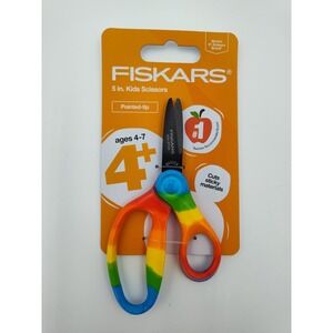 FISKARS 5" Kids Scissors Pointed 4+ Tip Safety Edge Blades Youth👀SEE📏📸